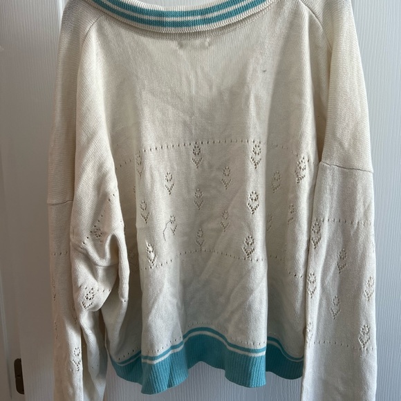 BP. Pointelle Cotton Polo Sweater in Ivory Dove SZ 3X - Picture 5 of 5